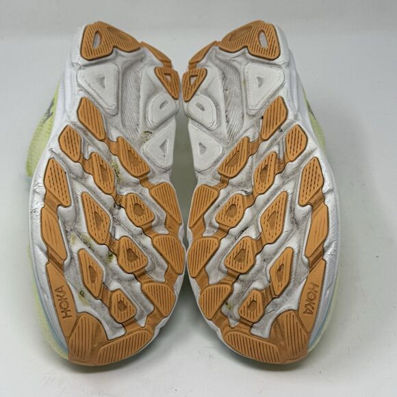 Hoka One One Clifton 9 Womens 9.5 M Yellow Blue Running Walking Shoes Sneakers - Picture 13 of 16